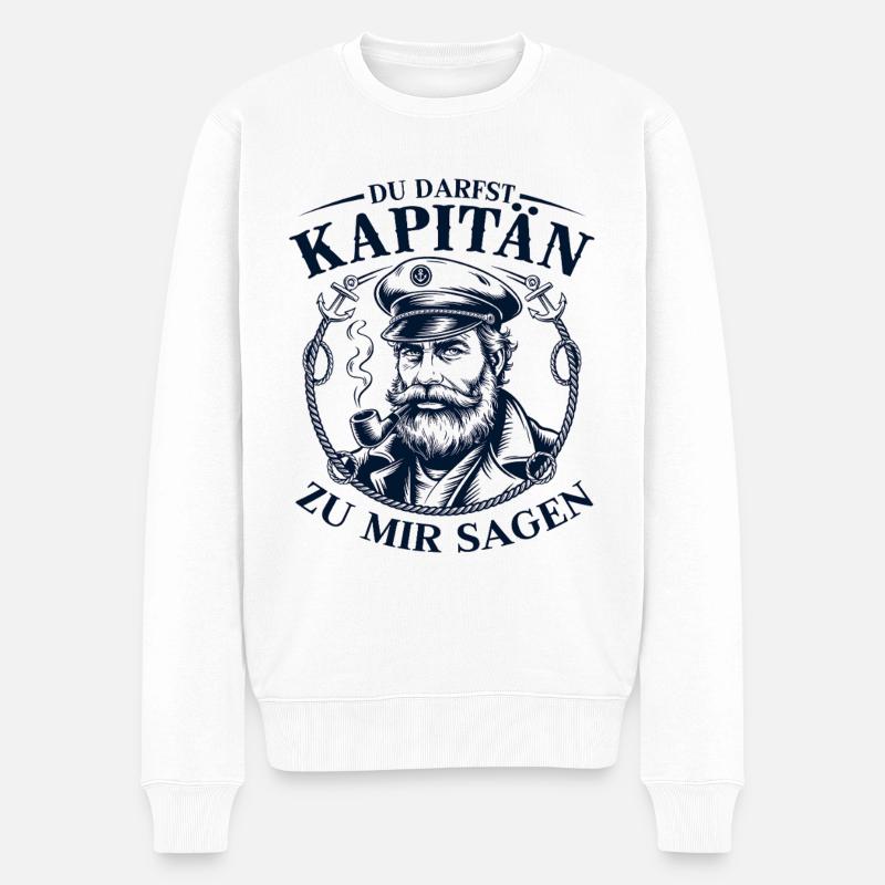 Motorboot Kapitän Bootsführerschein bestanden - Männer Premium Bio Pullover - Weiß