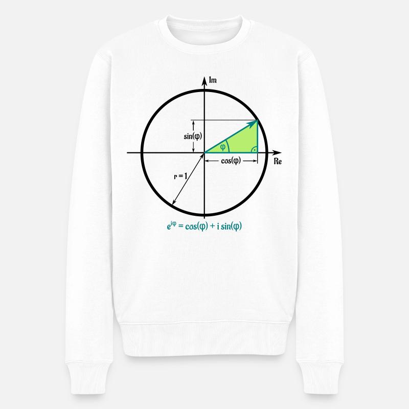 Eulersche Formel im Einheitskreis - Männer Premium Bio Pullover - Weiß