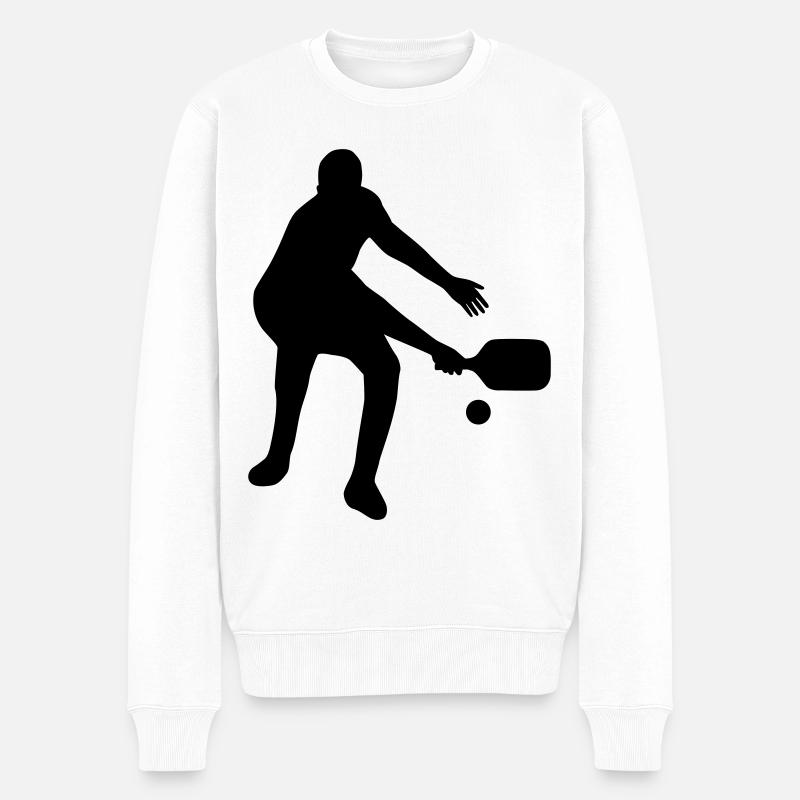 Pickleball Spieler T-Shirt - Männer Premium Bio Pullover - Weiß