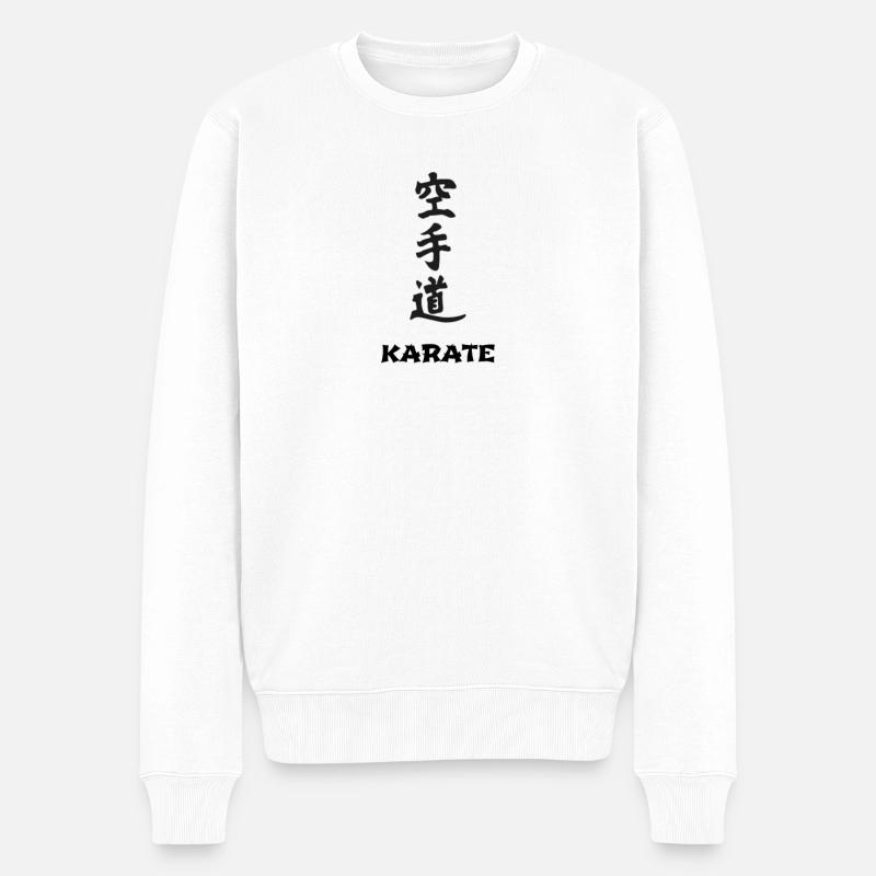 Kanji karaté - Pull Premium bio Homme - blanc