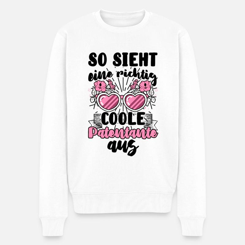 Coole Patentante beste der Welt Spruch Weltbeste - Männer Premium Bio Pullover - Weiß