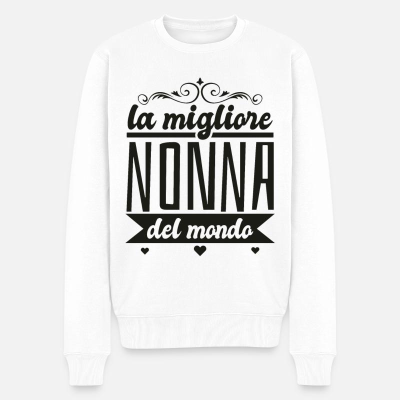 Nonna migliore del mondo Idee Regali compleanno - Männer Premium Bio Pullover - Weiß