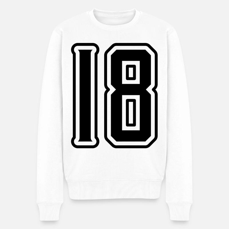 18 Zahl symbol - Männer Premium Bio Pullover - Weiß