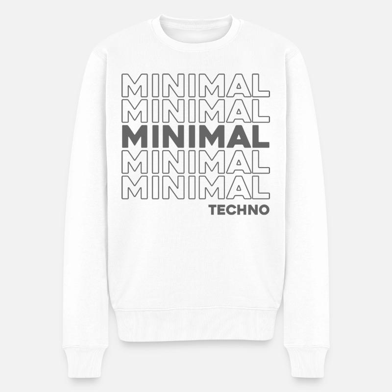 Tiefer Minimal Techno - Männer Premium Bio Pullover - Weiß