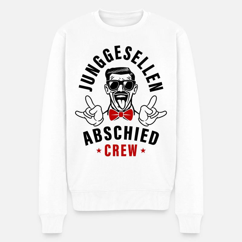 Junggesellenabschied Crew - Männer Premium Bio Pullover - Weiß