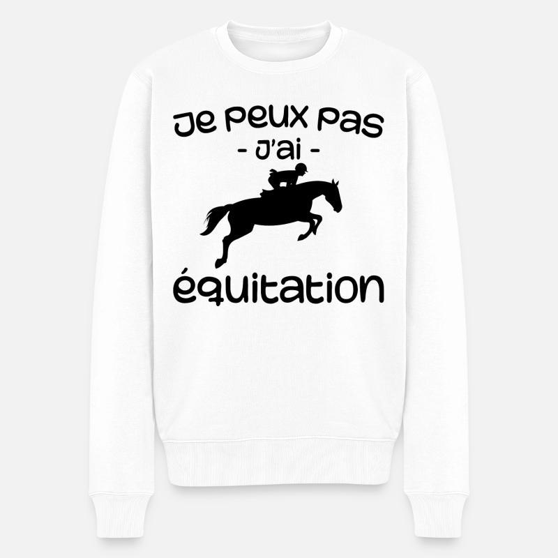Je peux pas j'ai équitation - Pull Premium bio Homme - blanc