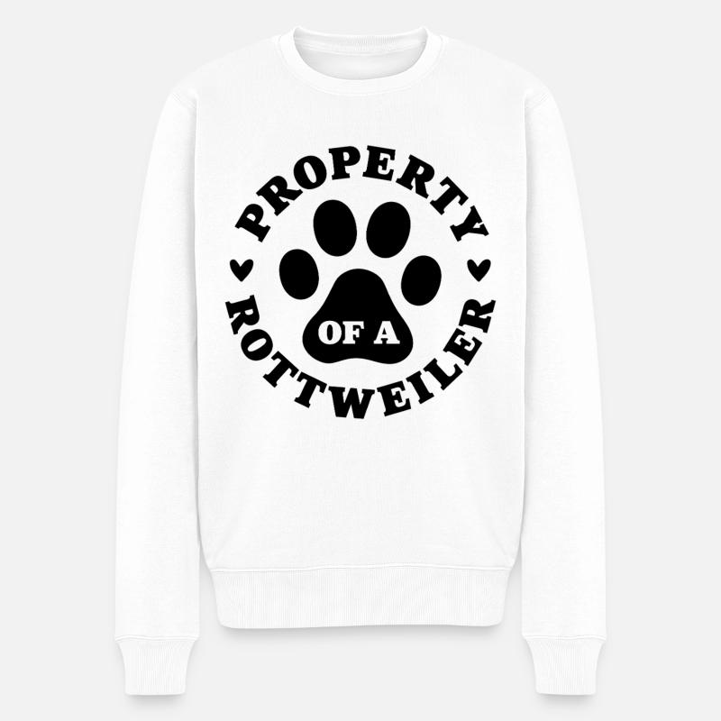 Propriété d’un Rottweiler - Pull Premium bio Homme - blanc