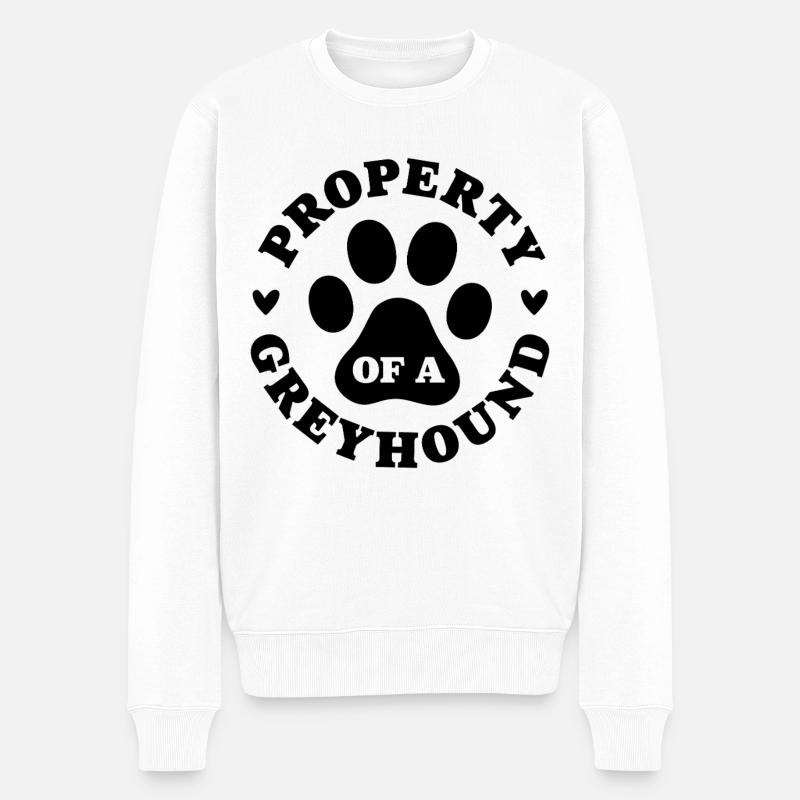 Propriété d’un lévrier - Pull Premium bio Homme - blanc