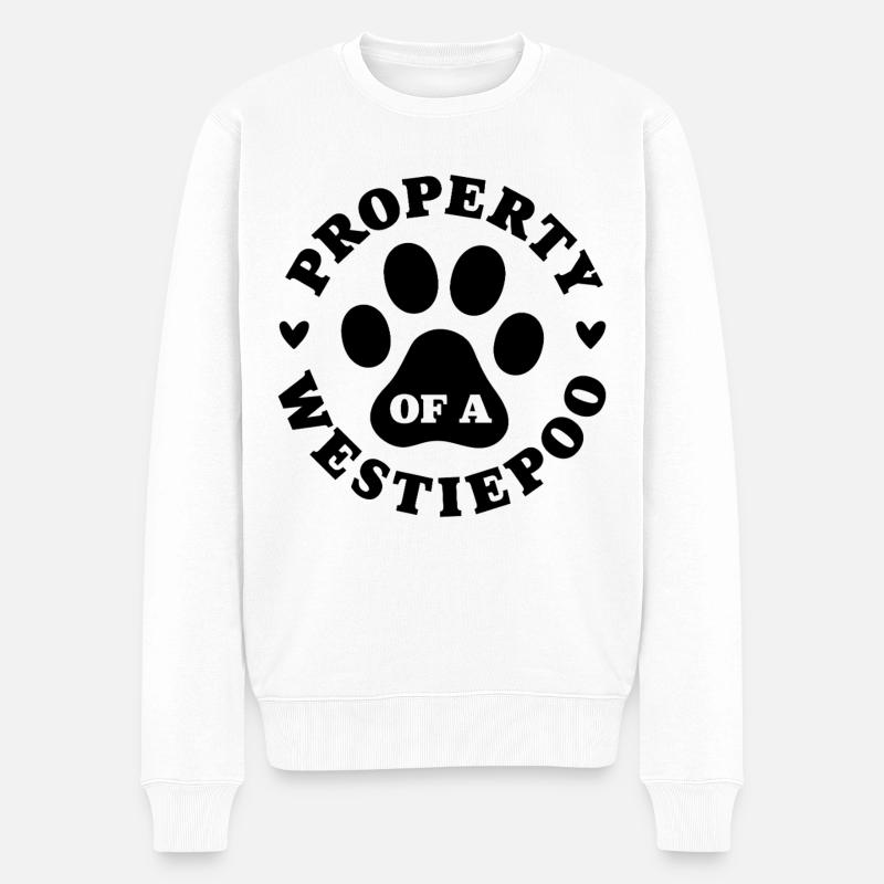 Propriété d’un Westiepoo - Pull Premium bio Homme - blanc