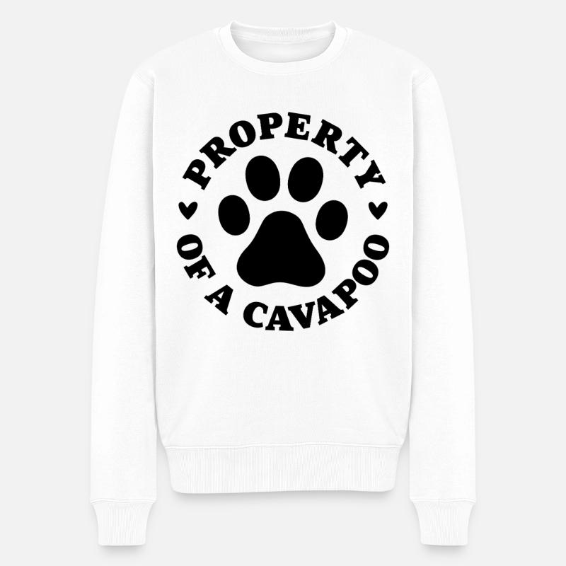 Propriété d’un Cavapoo - Pull Premium bio Homme - blanc