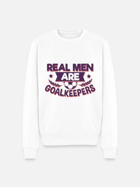 Torwart Fußball - Männer Premium Bio Pullover - Weiß