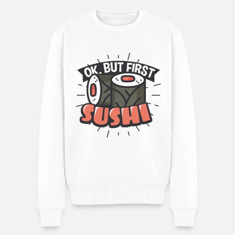 Sushi - Männer Premium Bio Pullover - Weiß