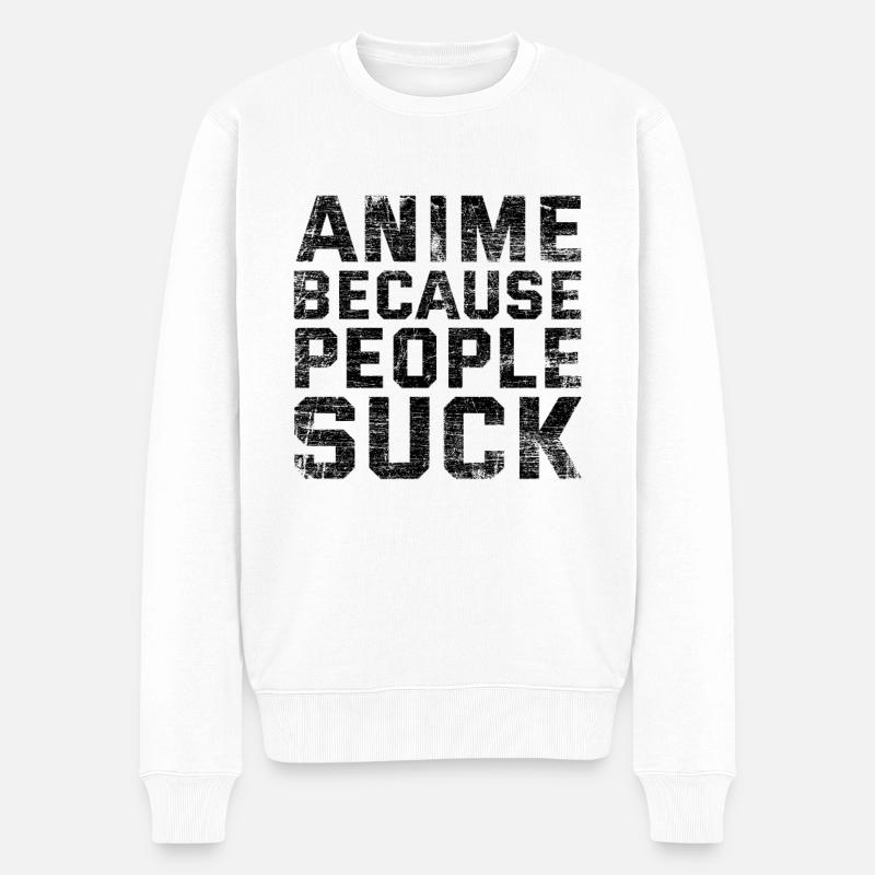 Anime - Männer Premium Bio Pullover - Weiß