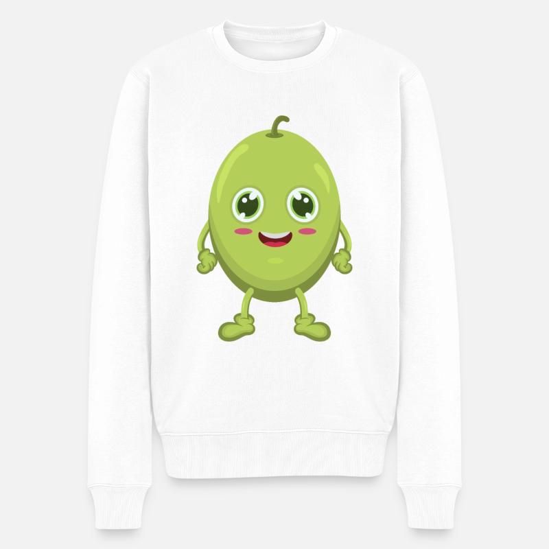 olive - Pull Premium bio Homme - blanc