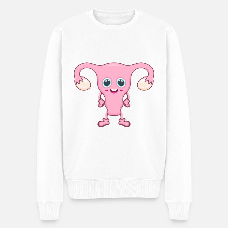 Gebärmutter Hebamme - Männer Premium Bio Pullover - Weiß