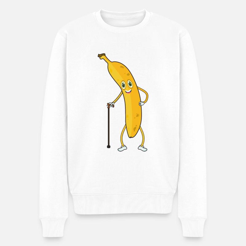 Alte Banane Opa Rentner - Männer Premium Bio Pullover - Weiß