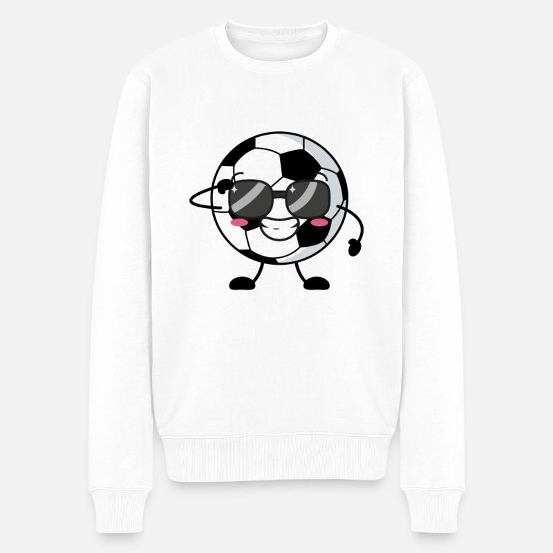 Fußball - Männer Premium Bio Pullover - Weiß