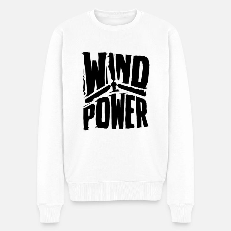 Énergie éolienne Énergie éolienne - Pull Premium bio Homme - blanc