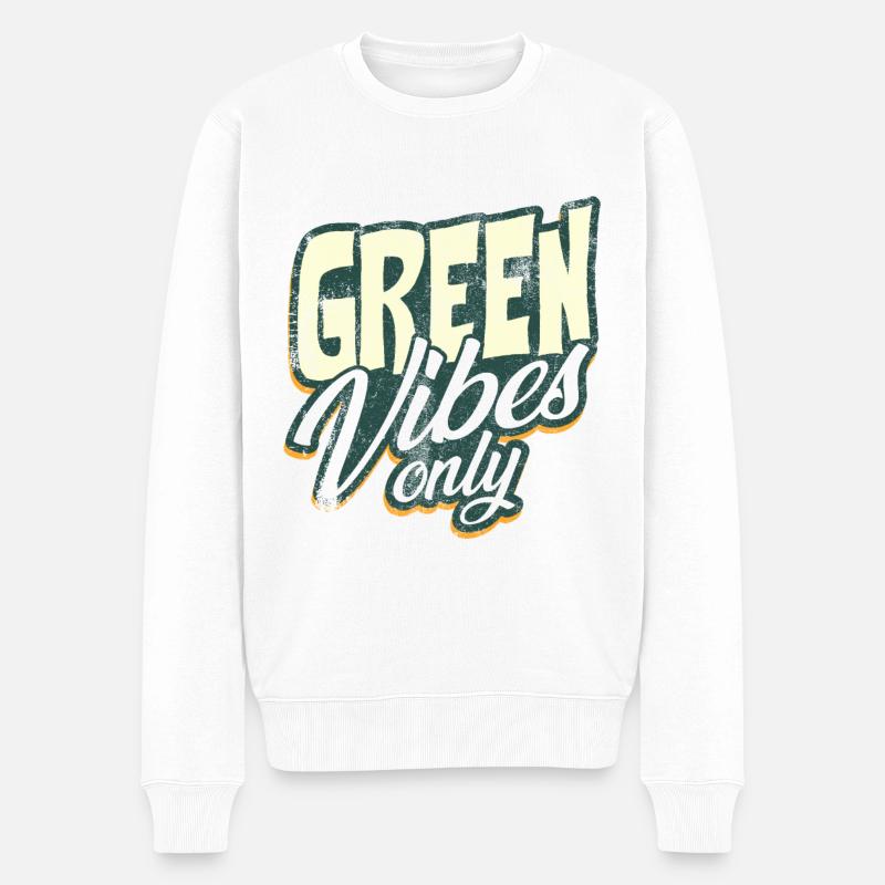 Umweltschutz Vegan - Männer Premium Bio Pullover - Weiß