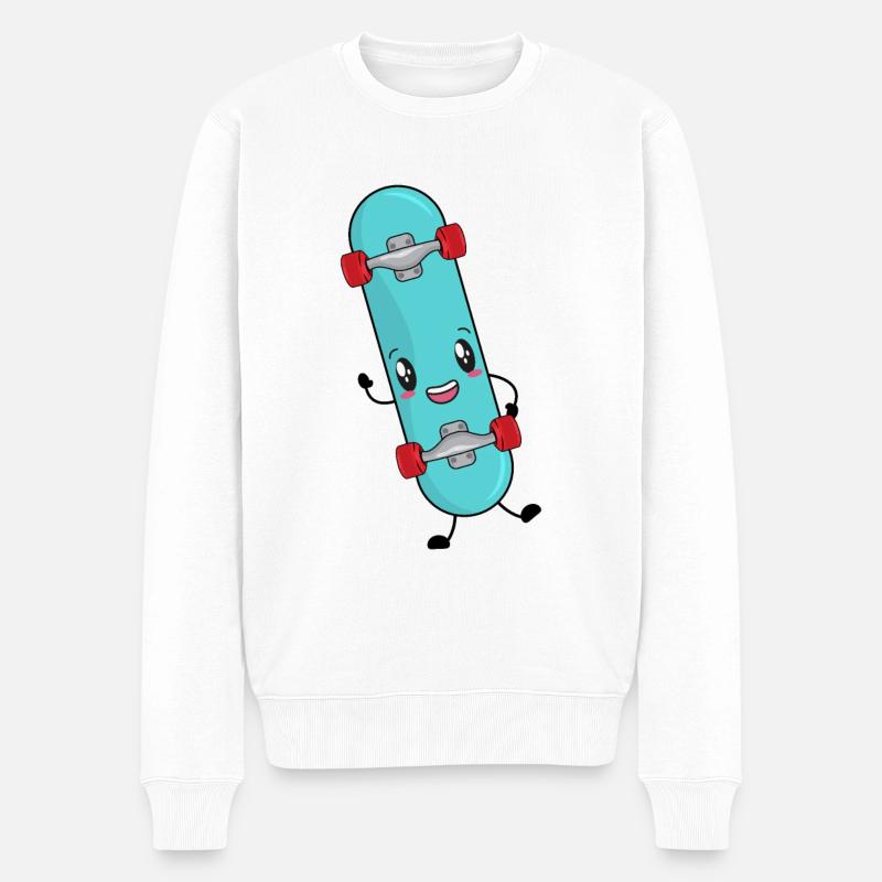Skateboard de patineur - Pull Premium bio Homme - blanc