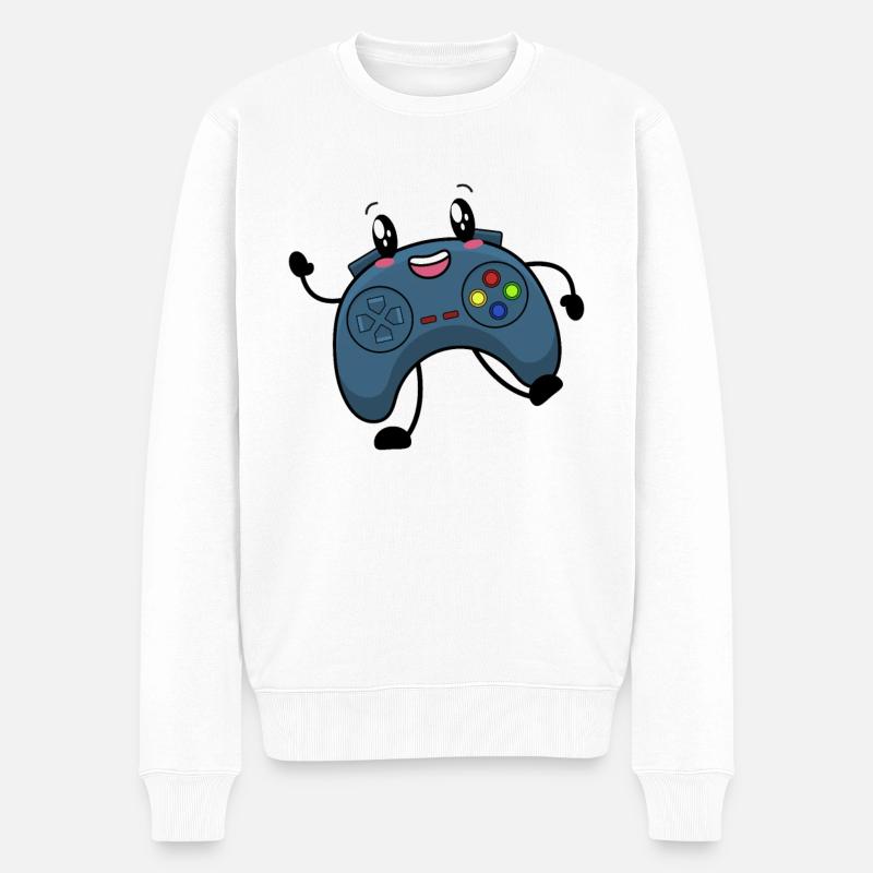 Gaming Controller Gamer - Männer Premium Bio Pullover - Weiß