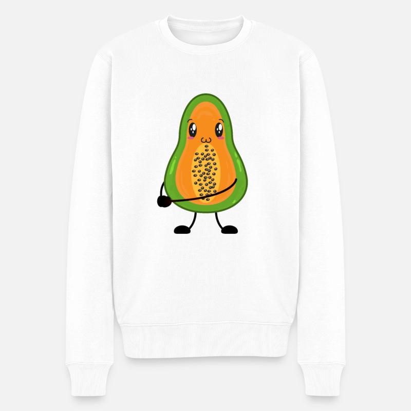 Papaya - Männer Premium Bio Pullover - Weiß