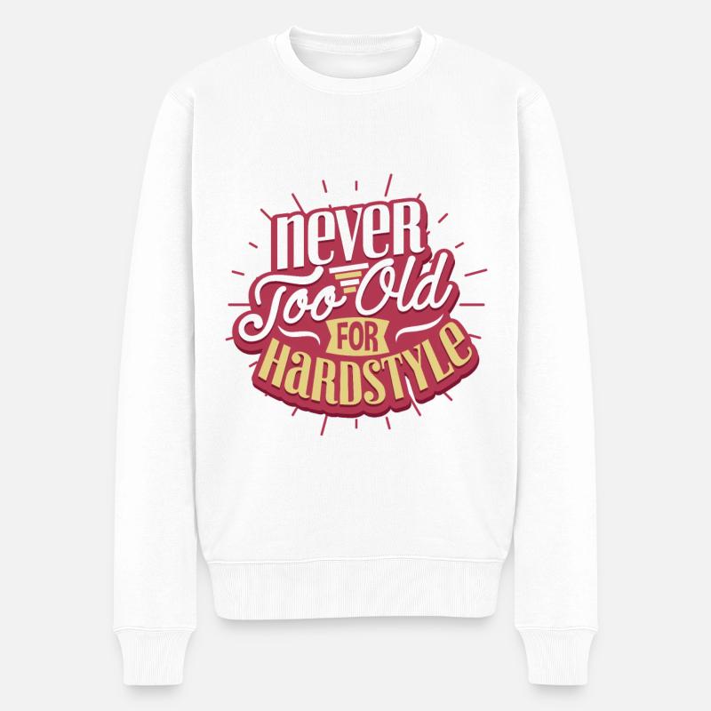 Techno hardstyle - Pull Premium bio Homme - blanc