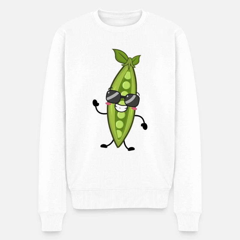 Erbsen - Männer Premium Bio Pullover - Weiß