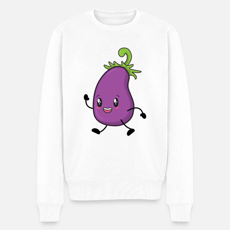Aubergines - Pull Premium bio Homme - blanc