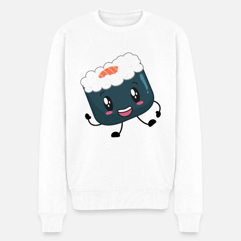 Sushi - Männer Premium Bio Pullover - Weiß