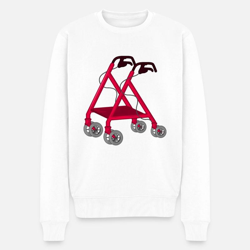 Rollator Déambulateur - Pull Premium bio Homme - blanc