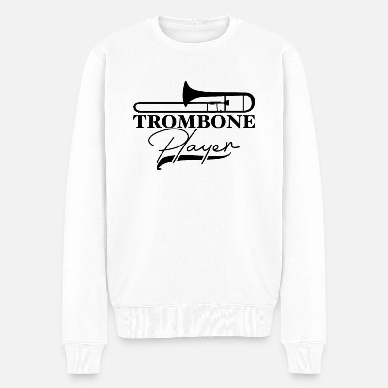 Posaune - Männer Premium Bio Pullover - Weiß