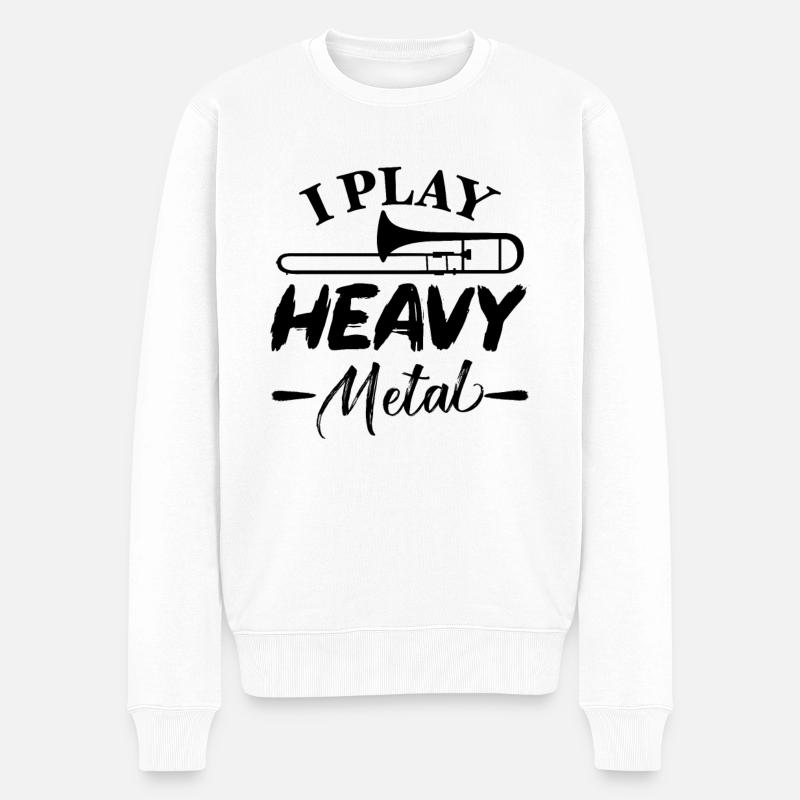Orchestre trombone - Pull Premium bio Homme - blanc