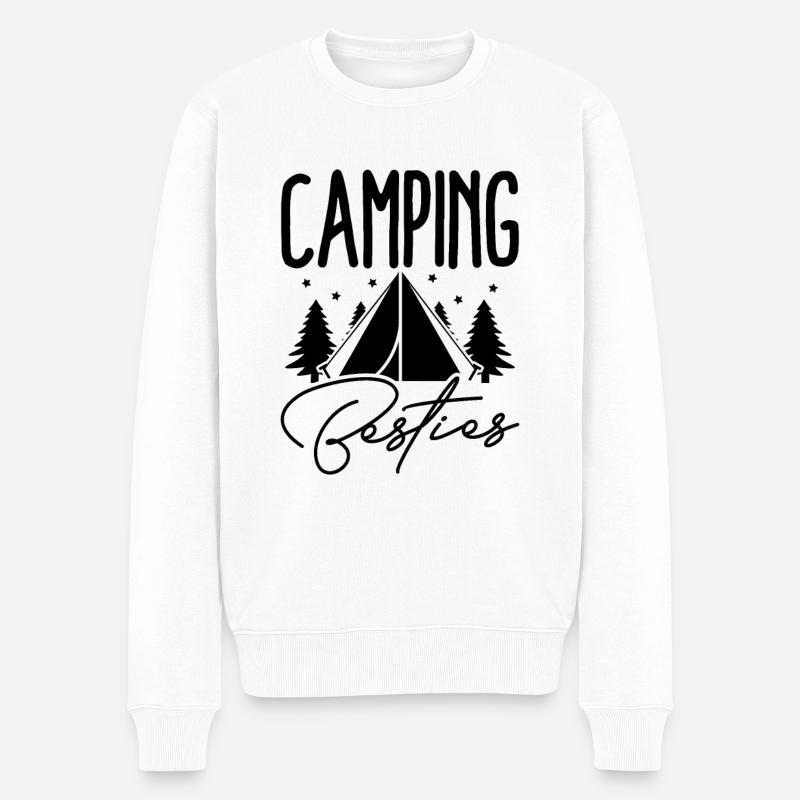 Camping Amis - Pull Premium bio Homme - blanc