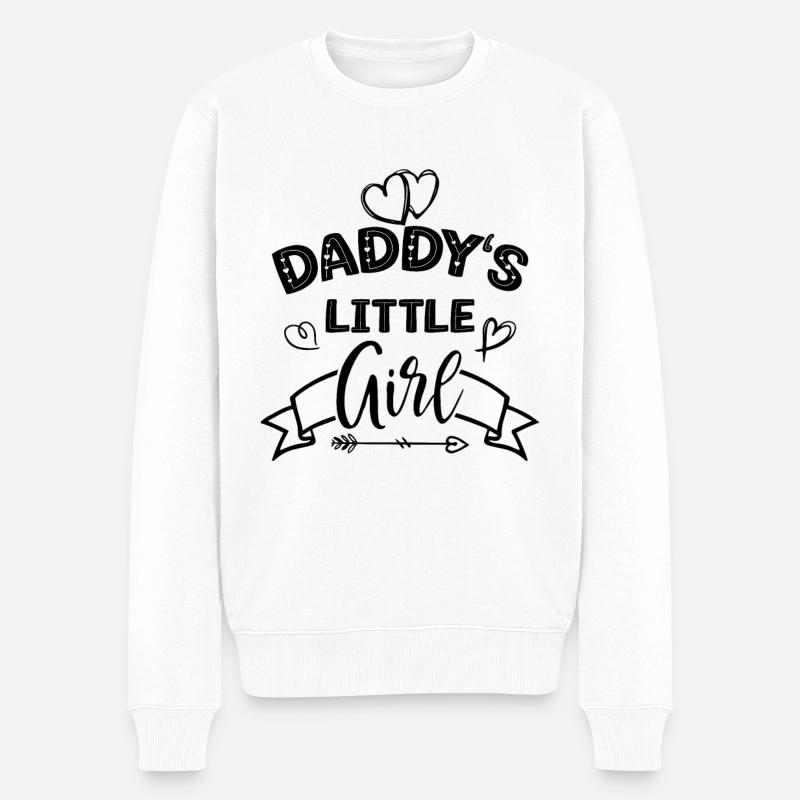 Papas kleines Mädchen - Vatertag Papa - Männer Premium Bio Pullover - Weiß