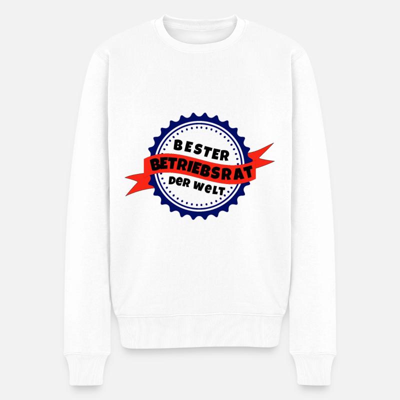 Bester Betriebsrat der Welt - Männer Premium Bio Pullover - Weiß