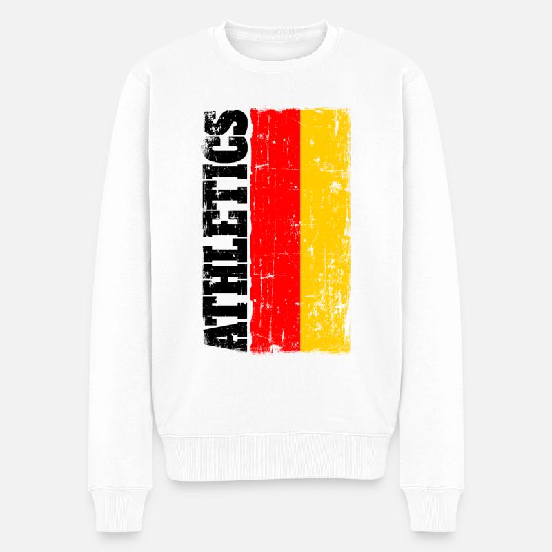 Athletique Athletics Drapeau drapeau Allemagne - Pull Premium bio Homme - blanc