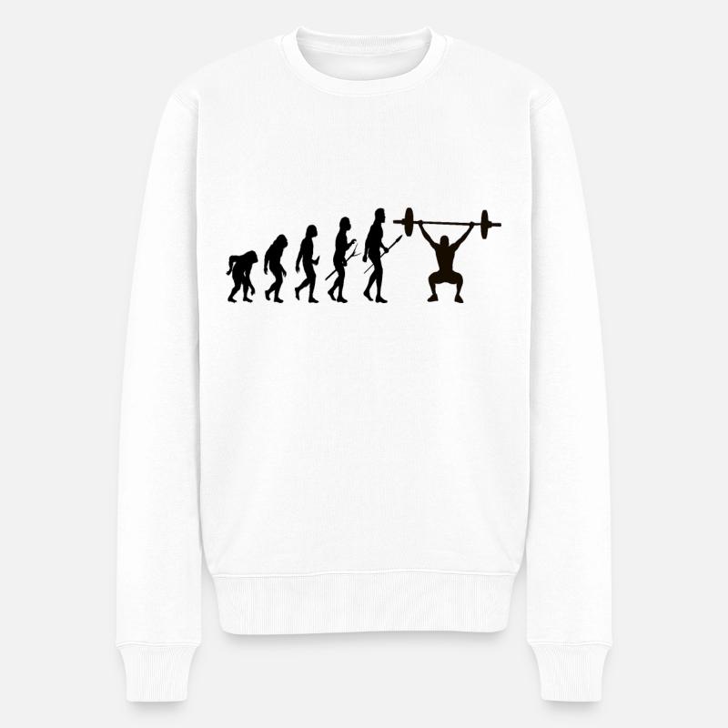 Bodybuilding Evolution - Men's Premium Organic Jumper - white