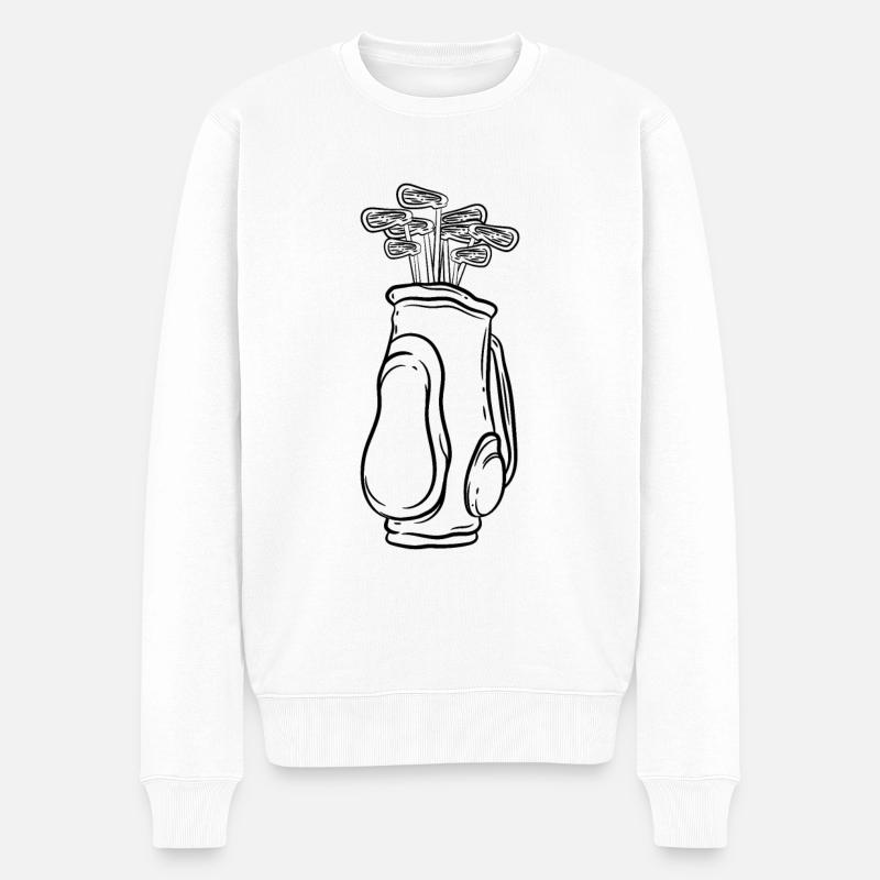 Golfer Golf - Männer Premium Bio Pullover - Weiß