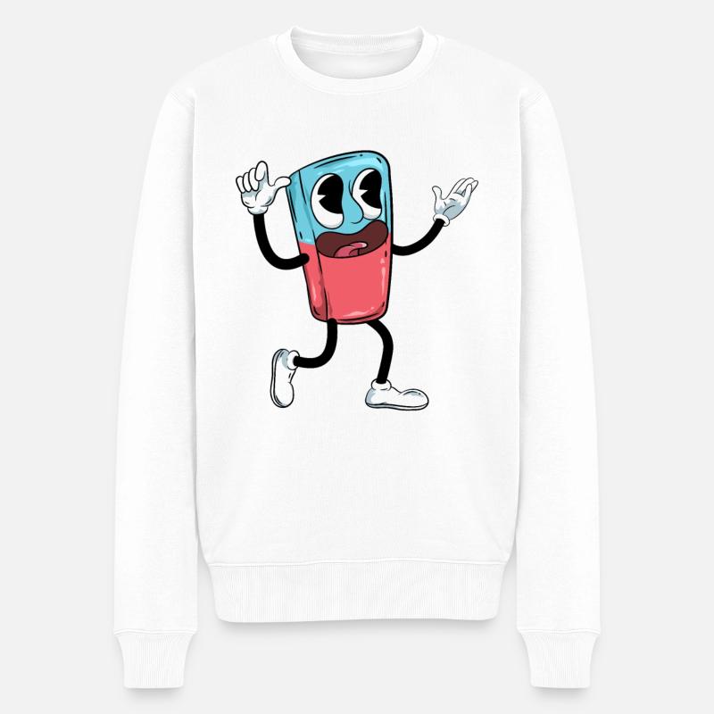 Radiergummi Schule - Männer Premium Bio Pullover - Weiß