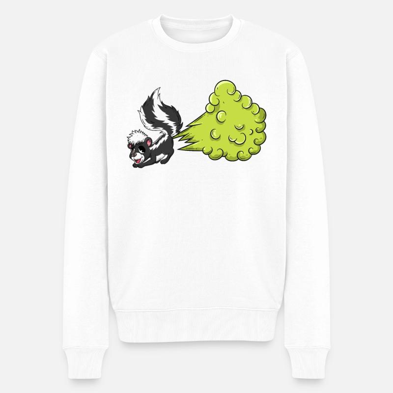 Stinktier Pups - Männer Premium Bio Pullover - Weiß