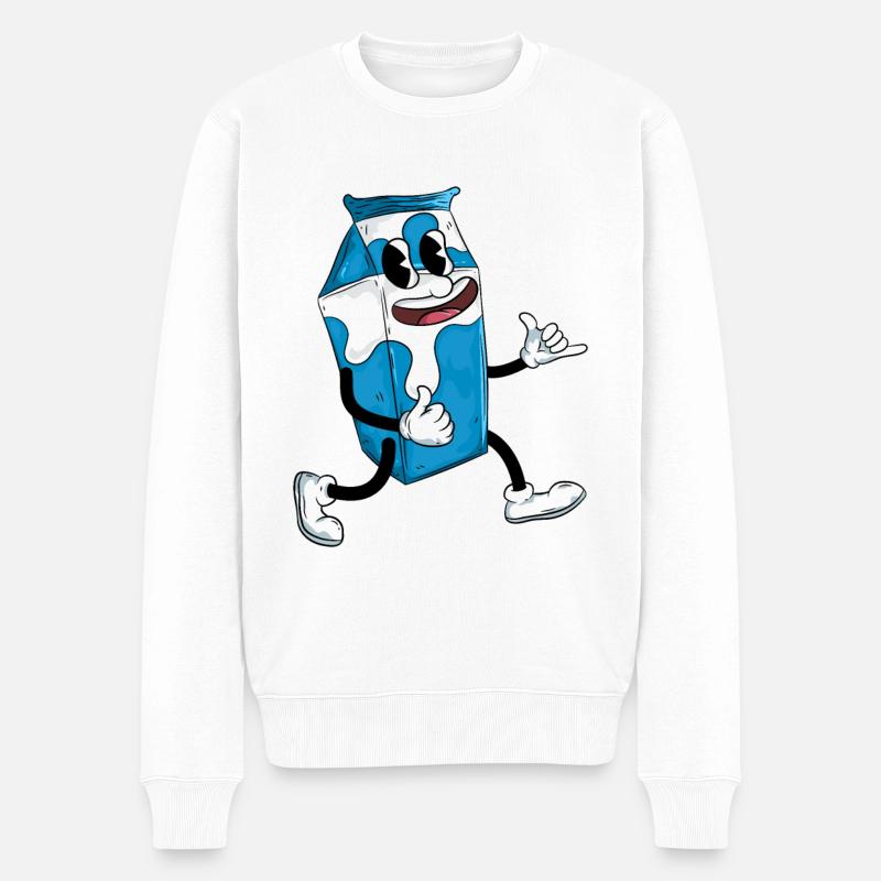 Milch - Männer Premium Bio Pullover - Weiß