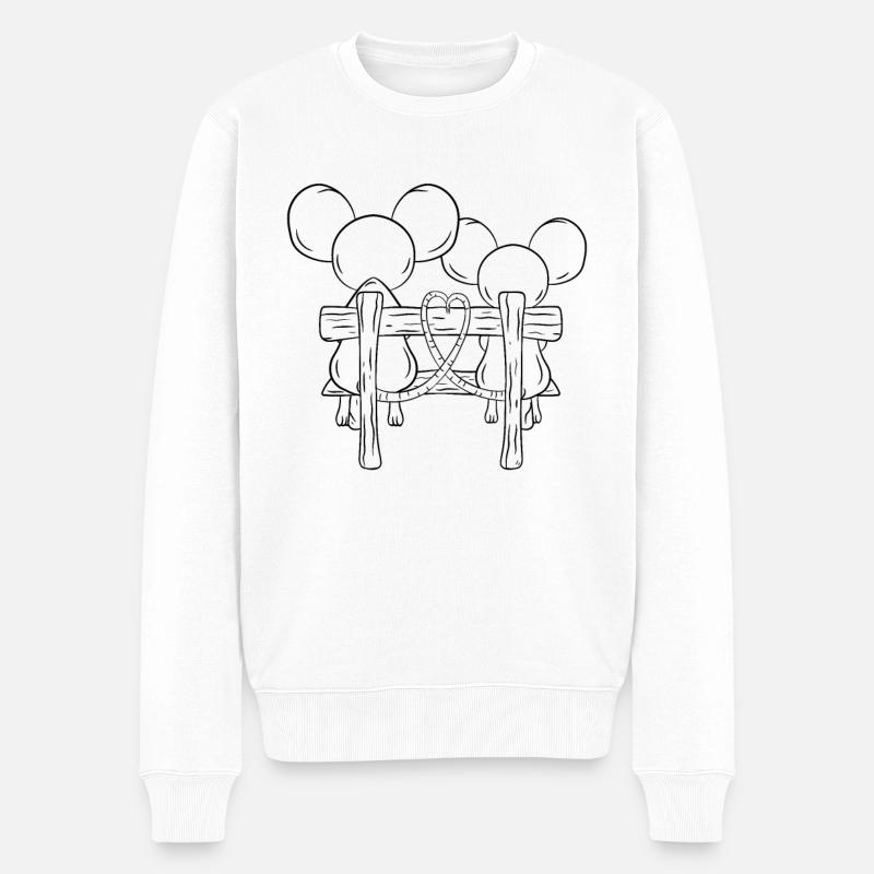 Souris Couple Amour - Pull Premium bio Homme - blanc