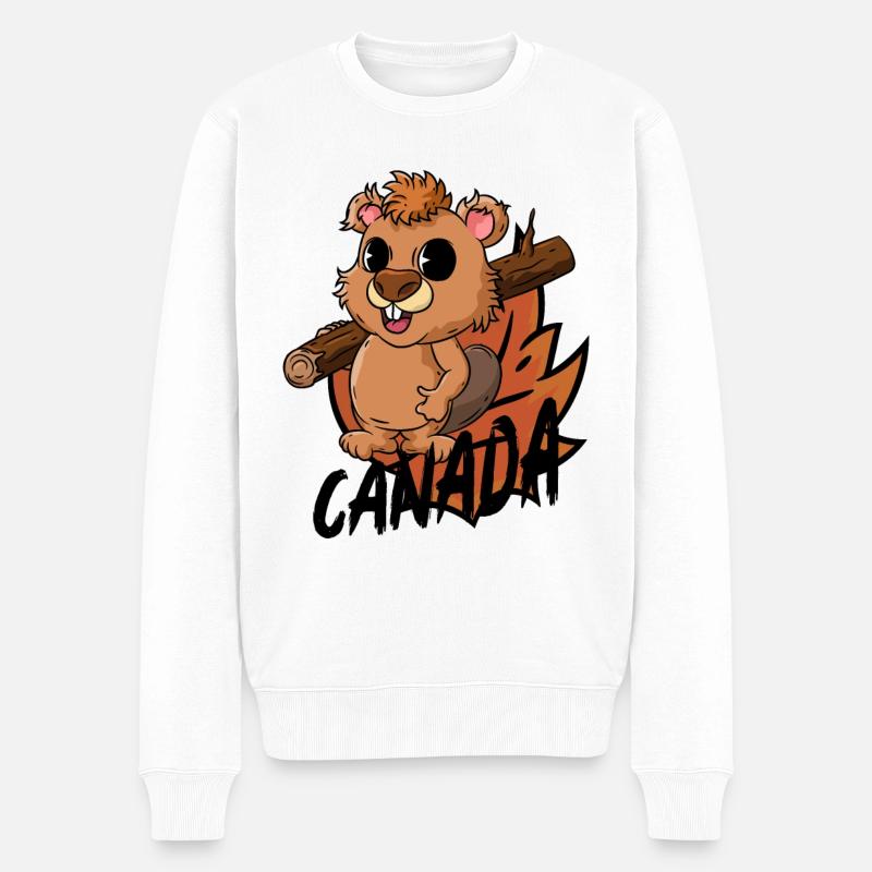 Castor du Canada - Pull Premium bio Homme - blanc