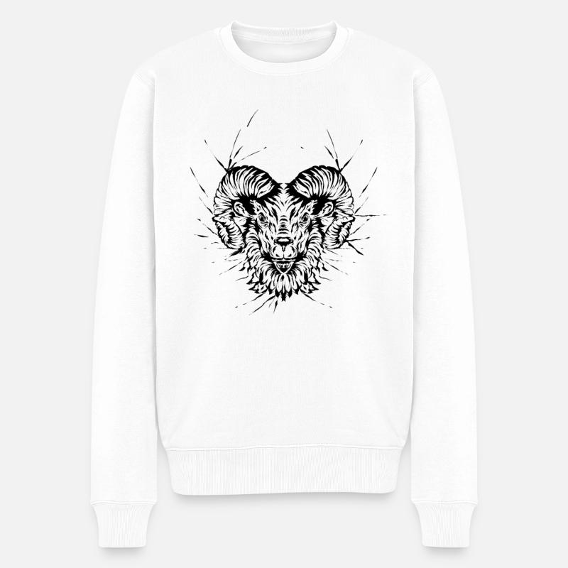 Widder - Männer Premium Bio Pullover - Weiß