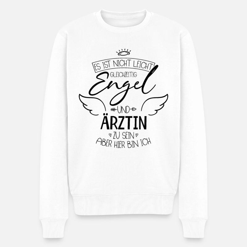 Ärztin - Männer Premium Bio Pullover - Weiß