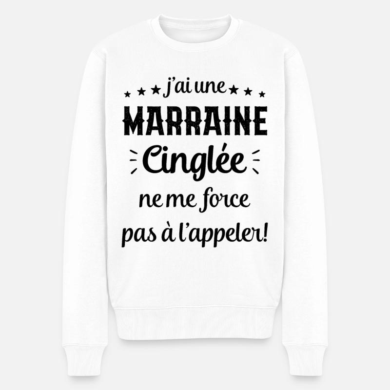 J'ai une Marraine Cinglée - Pull Premium bio Homme - blanc