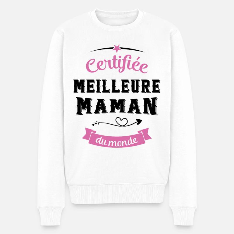 Certifiée Meilleure Maman du Monde - Pull Premium bio Homme - blanc