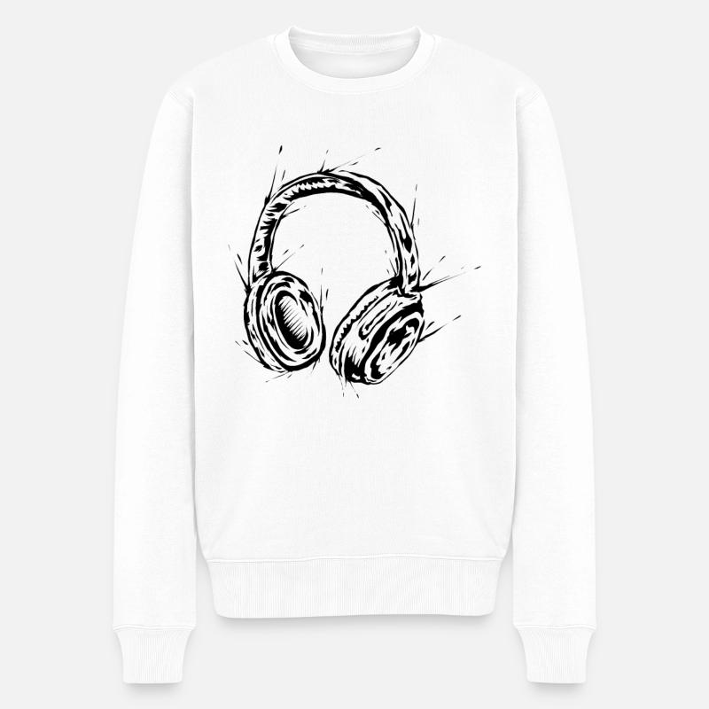 Casque DJ - Pull Premium bio Homme - blanc