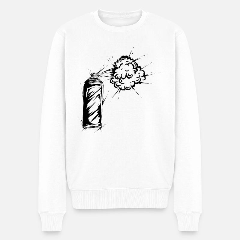 Bombe aérosol graffiti - Pull Premium bio Homme - blanc